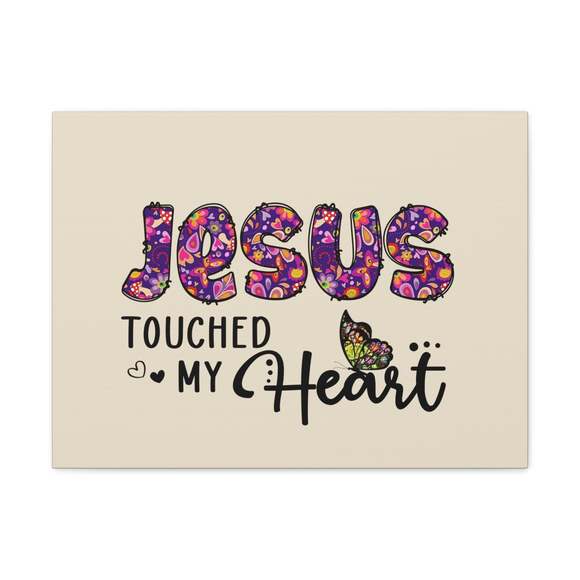 Scripture Sign Touched My Heart Floral Isaiah 6:7 Bible Verse Canvas Christian